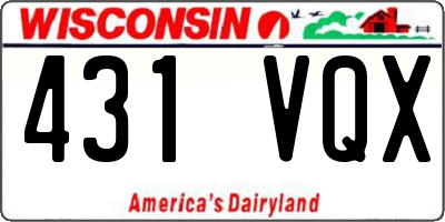 WI license plate 431VQX