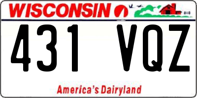 WI license plate 431VQZ