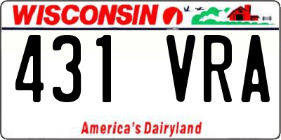 WI license plate 431VRA