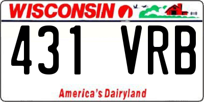 WI license plate 431VRB
