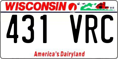 WI license plate 431VRC