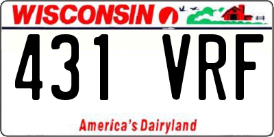 WI license plate 431VRF