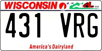 WI license plate 431VRG