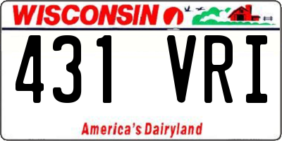 WI license plate 431VRI