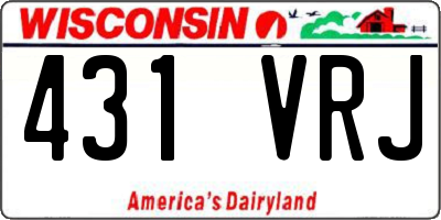 WI license plate 431VRJ