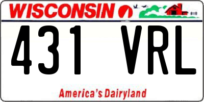 WI license plate 431VRL