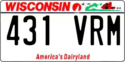 WI license plate 431VRM