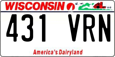 WI license plate 431VRN