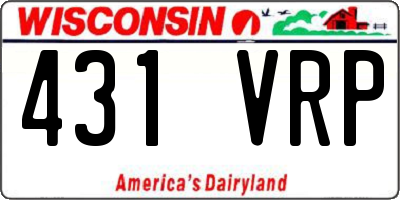 WI license plate 431VRP