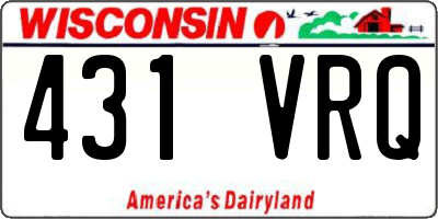 WI license plate 431VRQ