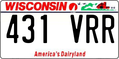 WI license plate 431VRR