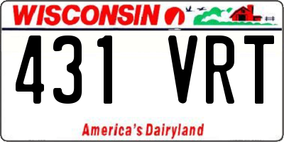 WI license plate 431VRT