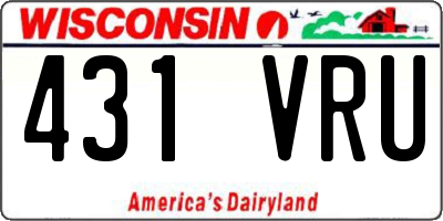 WI license plate 431VRU