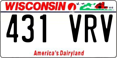 WI license plate 431VRV