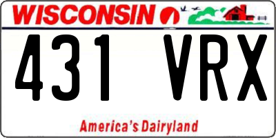 WI license plate 431VRX