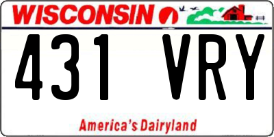 WI license plate 431VRY