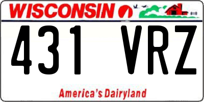 WI license plate 431VRZ