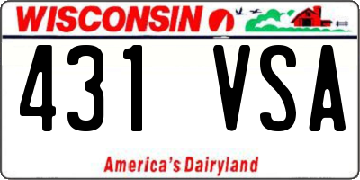 WI license plate 431VSA