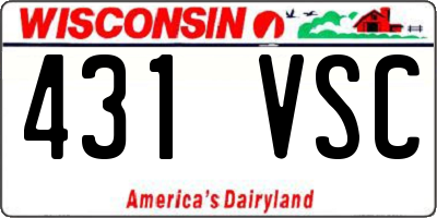 WI license plate 431VSC