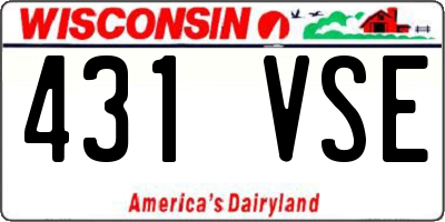 WI license plate 431VSE