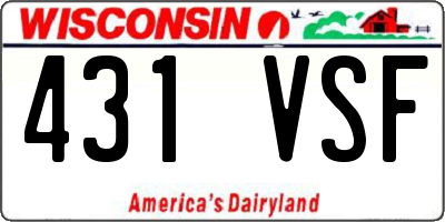 WI license plate 431VSF