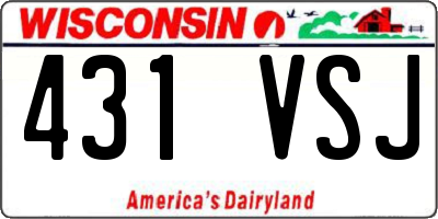 WI license plate 431VSJ