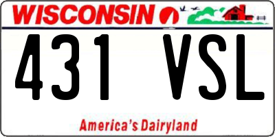 WI license plate 431VSL