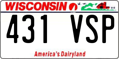 WI license plate 431VSP