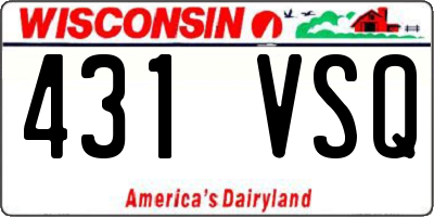 WI license plate 431VSQ