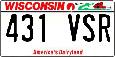 WI license plate 431VSR