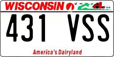 WI license plate 431VSS