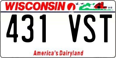 WI license plate 431VST