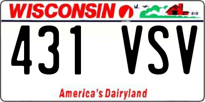 WI license plate 431VSV