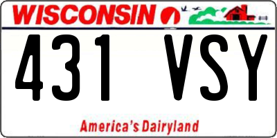 WI license plate 431VSY