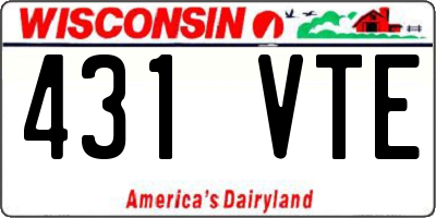 WI license plate 431VTE