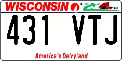WI license plate 431VTJ
