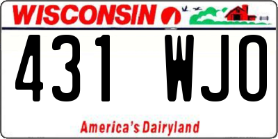 WI license plate 431WJO