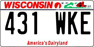 WI license plate 431WKE