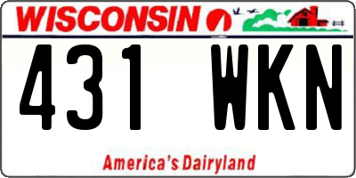 WI license plate 431WKN