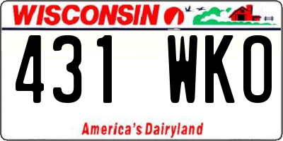 WI license plate 431WKO