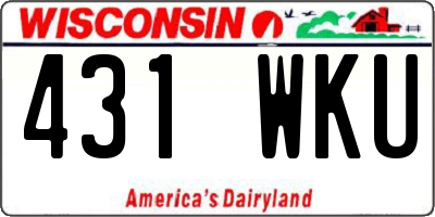 WI license plate 431WKU