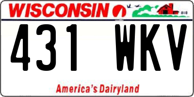 WI license plate 431WKV