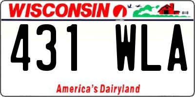 WI license plate 431WLA
