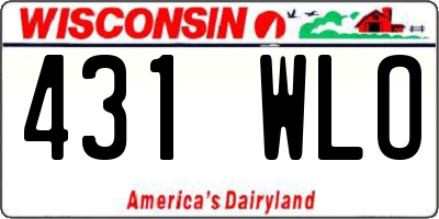 WI license plate 431WLO