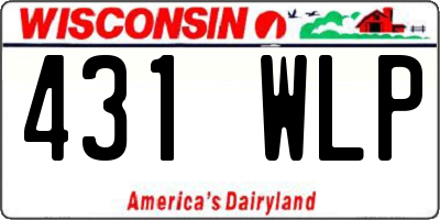 WI license plate 431WLP