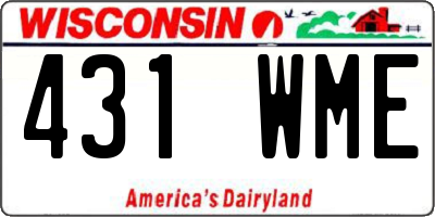 WI license plate 431WME