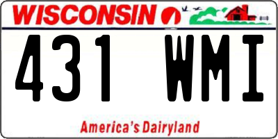 WI license plate 431WMI