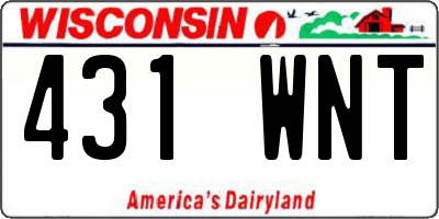 WI license plate 431WNT
