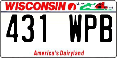 WI license plate 431WPB