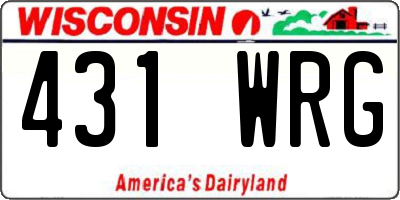 WI license plate 431WRG